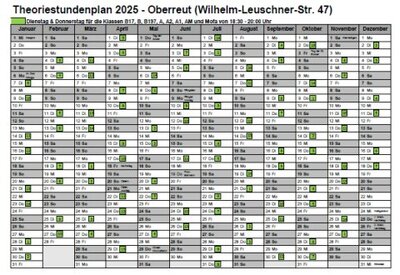 Theoriestundenplan Oberreut Fahrschule Frank Dopf, Karlsruhe Theoriestundenplan Oberreut Fahrschule Frank Dopf, Karlsruhe