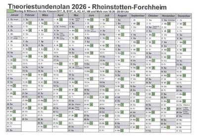 heoriestundenplan Rheinstetten-Forchheim Fahrschule Frank Dopf, Karlsruhe