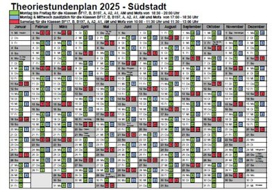 Theoriestundenplan Südstadt Fahrschule Frank Dopf, Karlsruhe Theoriestundenplan Südstadt Fahrschule Frank Dopf, Karlsruhe